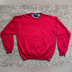 Vintage Tommy Hilfiger Red Crewneck Sweater 100% Cotton Men's Size XL